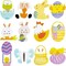 31 Pcs Easter&#x27;s Day Party Decoration Kit, Hanging Swirls and Honeycomb